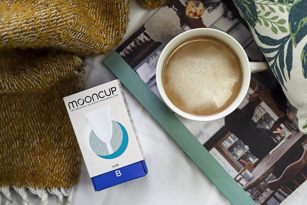 Photo shows a mooncup menstrual cup