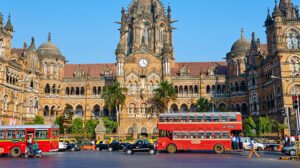 Photo shows the Victoria Terminus railways station, or Chhatrapati Shivaji, in Mumbai, India. Mumbai aims to reach net-zero carbon emissions by 2050.